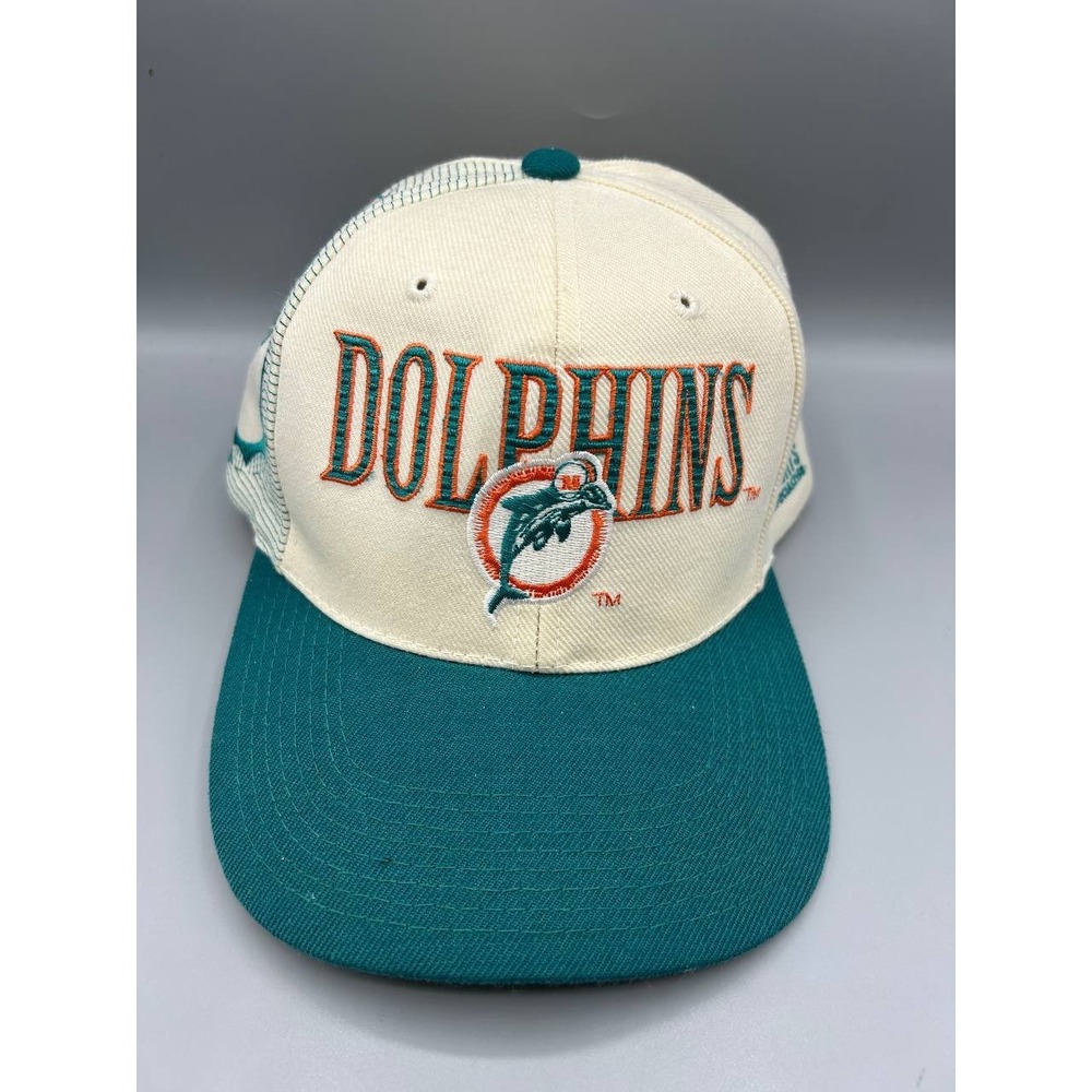 Vintage Miami‎ Dolphins Hat Men White Blue NFL Sports Specialties Snap Back Cap
